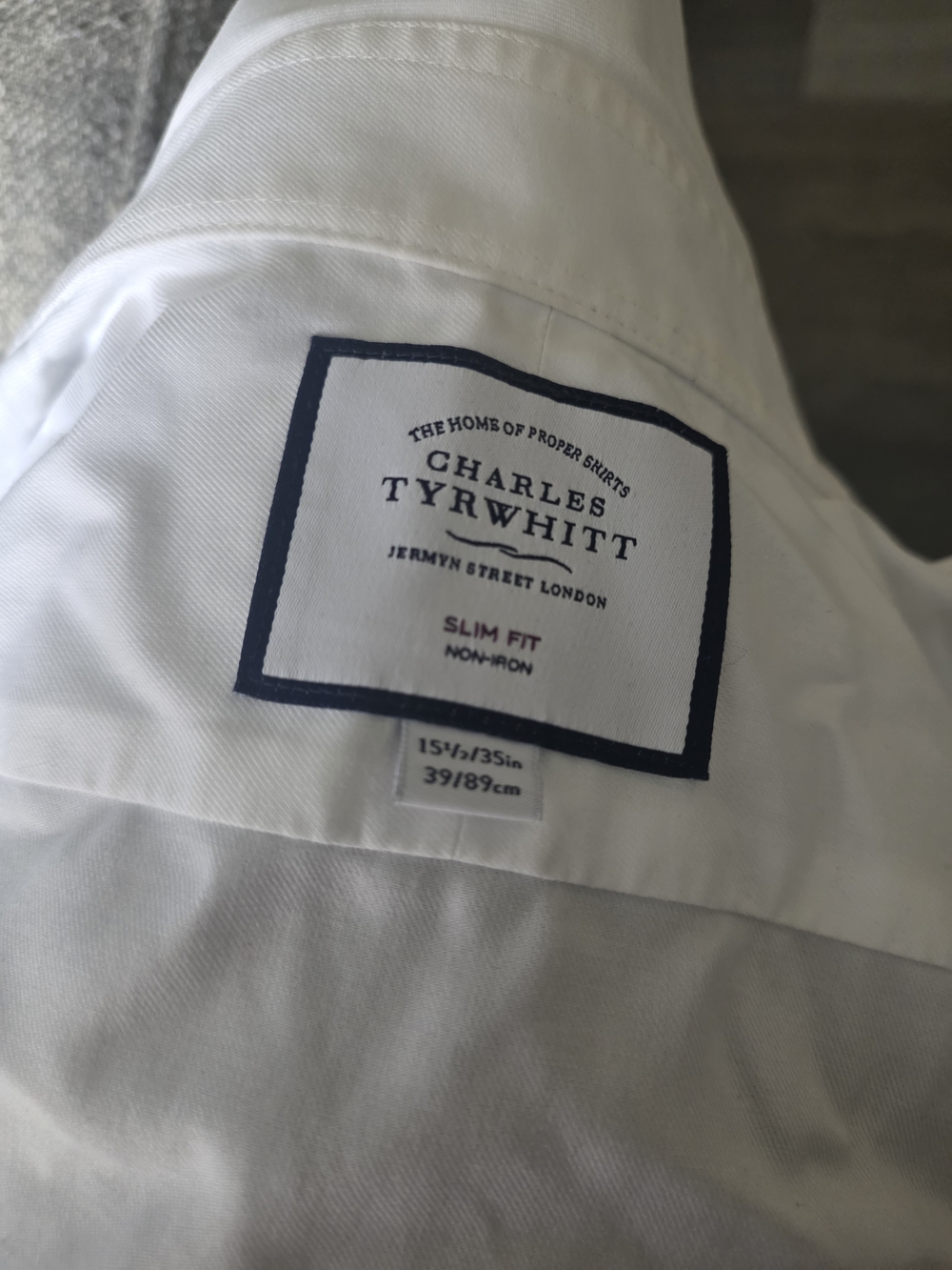 Charles Tyrwhitt White Dress Shirt with Navy Label